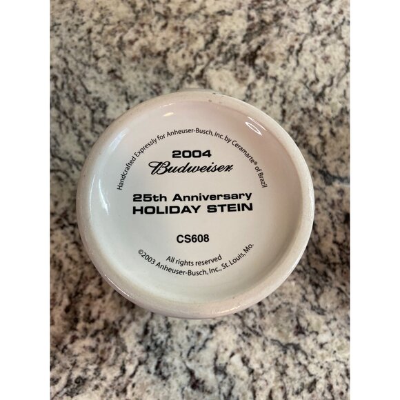 2004 Budweiser Holiday Stein 25th Anniversary Clydesdales w/ Box & COA CS608 - Picture 6 of 6
